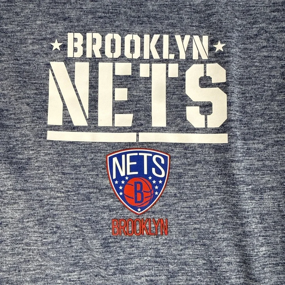 Fanatics Brooklyn Nets 1/4 Zip Pullover Mens L Gray NBA Long Sleeve Athletic Top